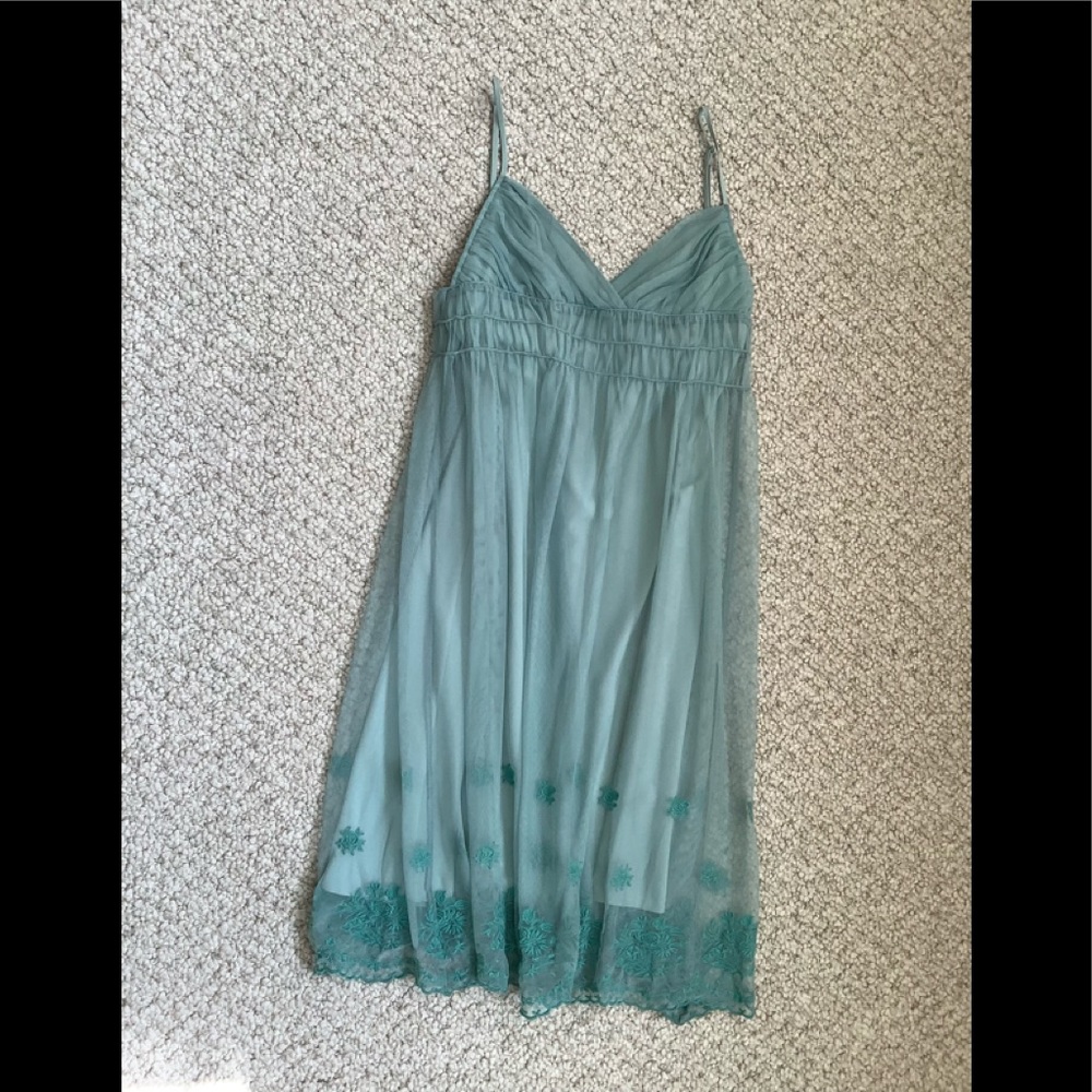 Light blue Betsy Johnson New York embroidery floral lace dress